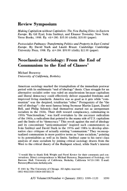 Neoclassical Sociology: From the End of Communism to the End of