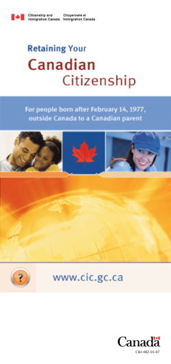 Retaining your Canadian Citizenship