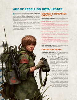Age of Rebellion betA UpdAte