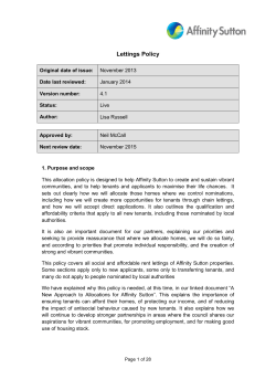 Lettings Policy - Affinity Sutton
