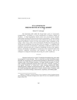 eta linnemann friend or foe of scholarship?
