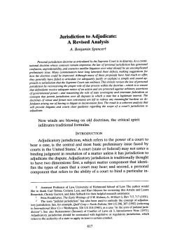 Jurisdiction to Adjudicate: A Revised Analysis