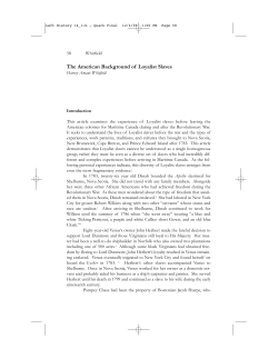 The American Background of Loyalist Slaves