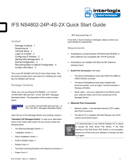 IFS NS4802-24P-4S-2X Quick Start Guide