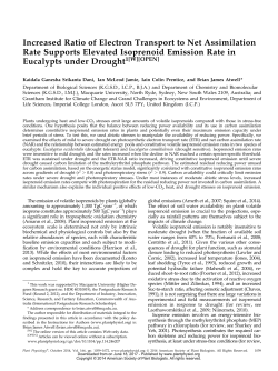 Increased Ratio of Electron Transport to Net Assimilation Rate