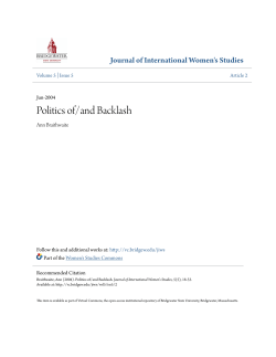Politics of/and Backlash - Virtual Commons