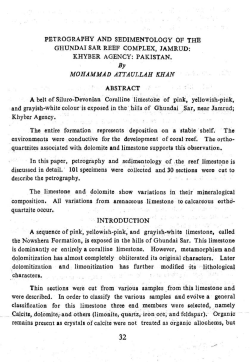 Petrography And Sedimentology Of The Ghundai Sar Reef