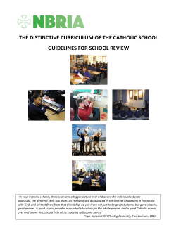 THE DISTINCTIVE CURRICULUM OF THE CATHOLIC SCHOOL