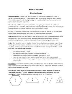 Pieces to the Puzzle IB Fraction Project