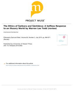 The Ethics of Śaाkara and Śāntideva: A Selfless Response to an