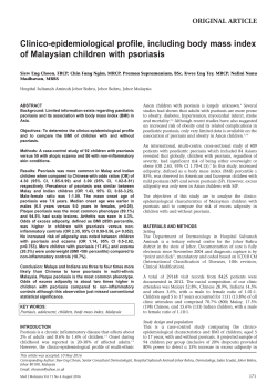 Clinico-epidemiological profile, including body mass index of