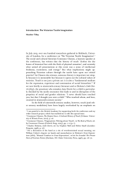 Introduction: The Victorian Tactile Imagination