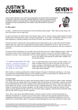 justin`s commentary - London Investor Show
