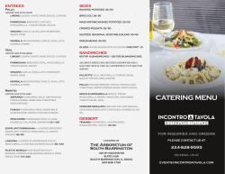 catering menu - Incontro A Tavola