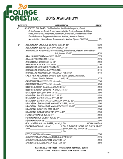 Current Availability List