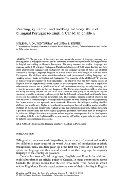 Reading, syntactic, and working memory skills of bilingual