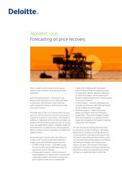 Alphabet soup Forecasting oil price recovery