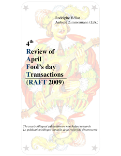 4 Review of April Fool`s day Transactions (RAFT 2009)