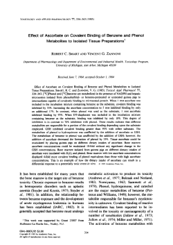 Effect of Ascorbate on Covalent Binding of Benzene and Phenol