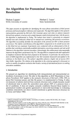 An Algorithm for Pronominal Anaphora Resolution