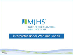 Palliative Medicine - MJHS Institute for Innovation in Palliative Care