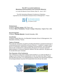 The 2017 La Londe Conference Marketing Communications and