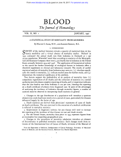 A STATISTICAL STUDY OF MORTALITY FROM LEUKEMIA