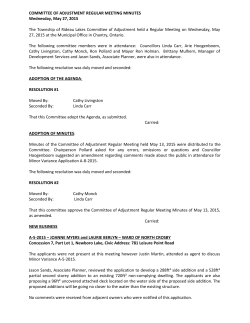 May 27, 2015 - Township of Rideau Lakes