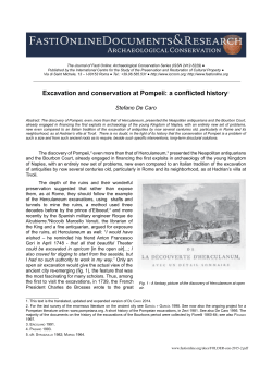 Excavation and Conservation at Pompeii: a conflicted