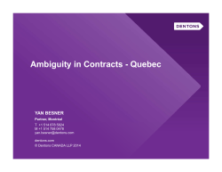 Ambiguity in Contracts - Quebec - Association of Corporate Counsel