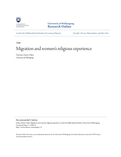 Migration and women`s religious experience - Research Online
