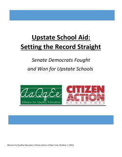 Upstate School Aid: Setting the Record Straight – Senate Democrats