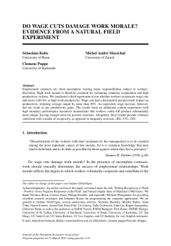 do wage cuts damage work morale? evidence from a natural field
