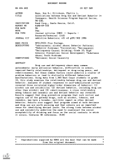 Associations between Drug Use and Deviant Behavior in