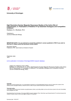 University of Groningen High Resolution Nuclear Magnetic