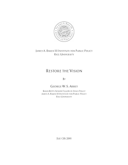 restore the vision - Rice University`s Baker Institute