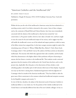 American Catholics and the Intellectual Life