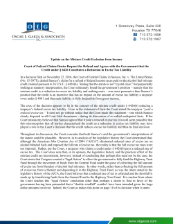 Update on the Mixture Credit Exclusion from Income Court of