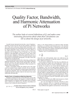 Quality Factor, Bandwidth, and Harmonic Attenuation of Pi
