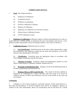Codification Manual - Directorate of Standardisation