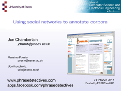 Jon Chamberlain www.phrasedetectives.com apps.facebook.com