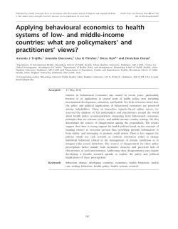 Applying behavioural economics to health