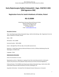 Karty Rejestracyjne Żyd&oacute;w Krakowskich (Sygn. 218/34/1