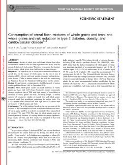 Consumption of cereal fiber, mixtures of whole grains and bran, and