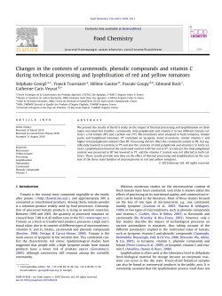 Changes in the contents of carotenoids, phenolic