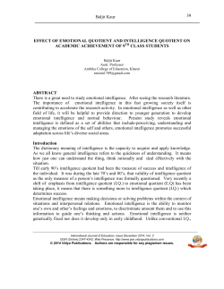 effect of emotional quotient and intelligence quotient on