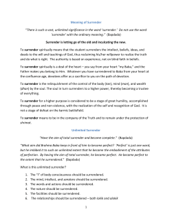 Meaning of Surrender &ldquo;There is such a vast, unlimited significance in