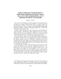 what`s hud got to do with it?: how hud`s disparate impact rule may