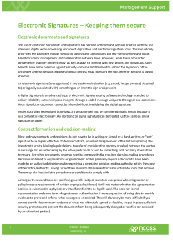 Electronic Signatures &ndash; Keeping them secure