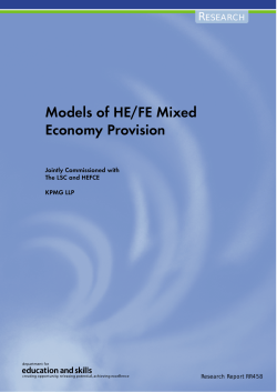 Models of HE/FE Mixed Economy Provision